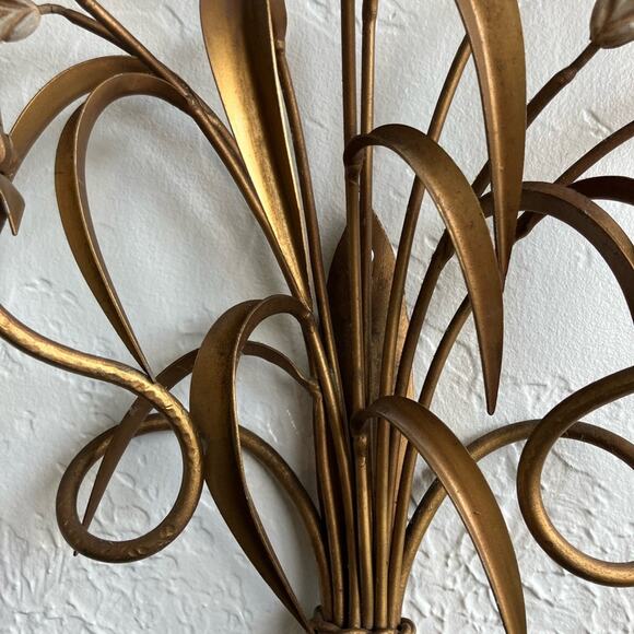 Pair of 1950s Italian Wheat Sheaf Sconces - Picture 4 of 7